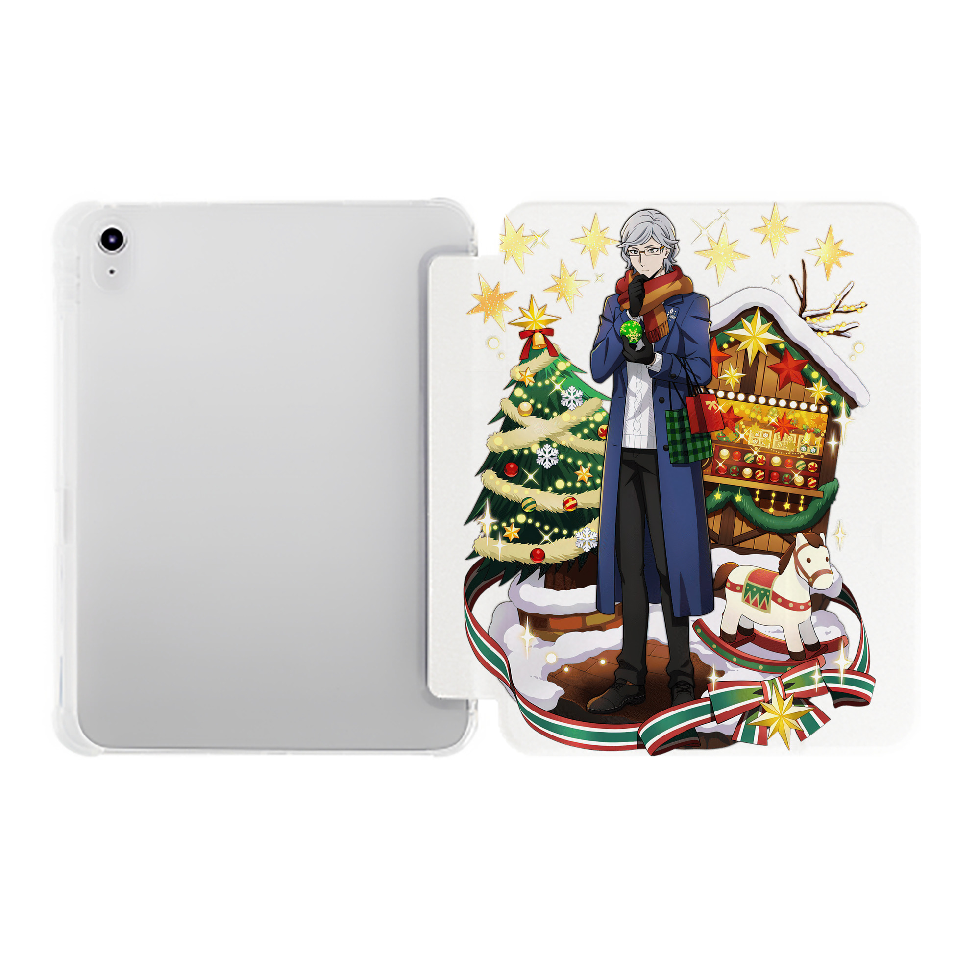 （画像用） 文豪ストレイドッグス Bungo Stray Dogs IPad ケース ペン収納付き 三つ折りスタンド PUレザー×シリコン 対応機種9.5/10.5/10.9インチ